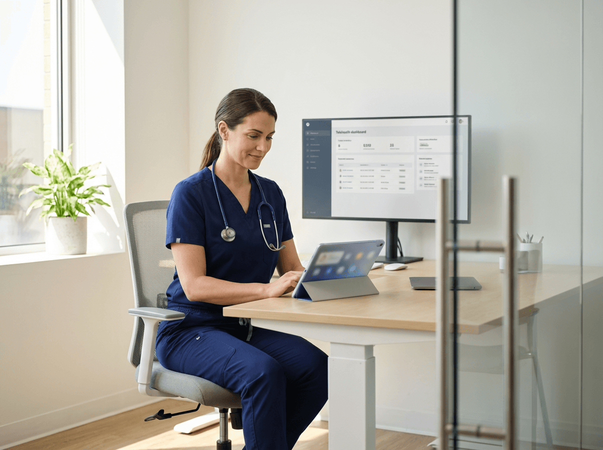 Clinician reviewing a chart on a tablet