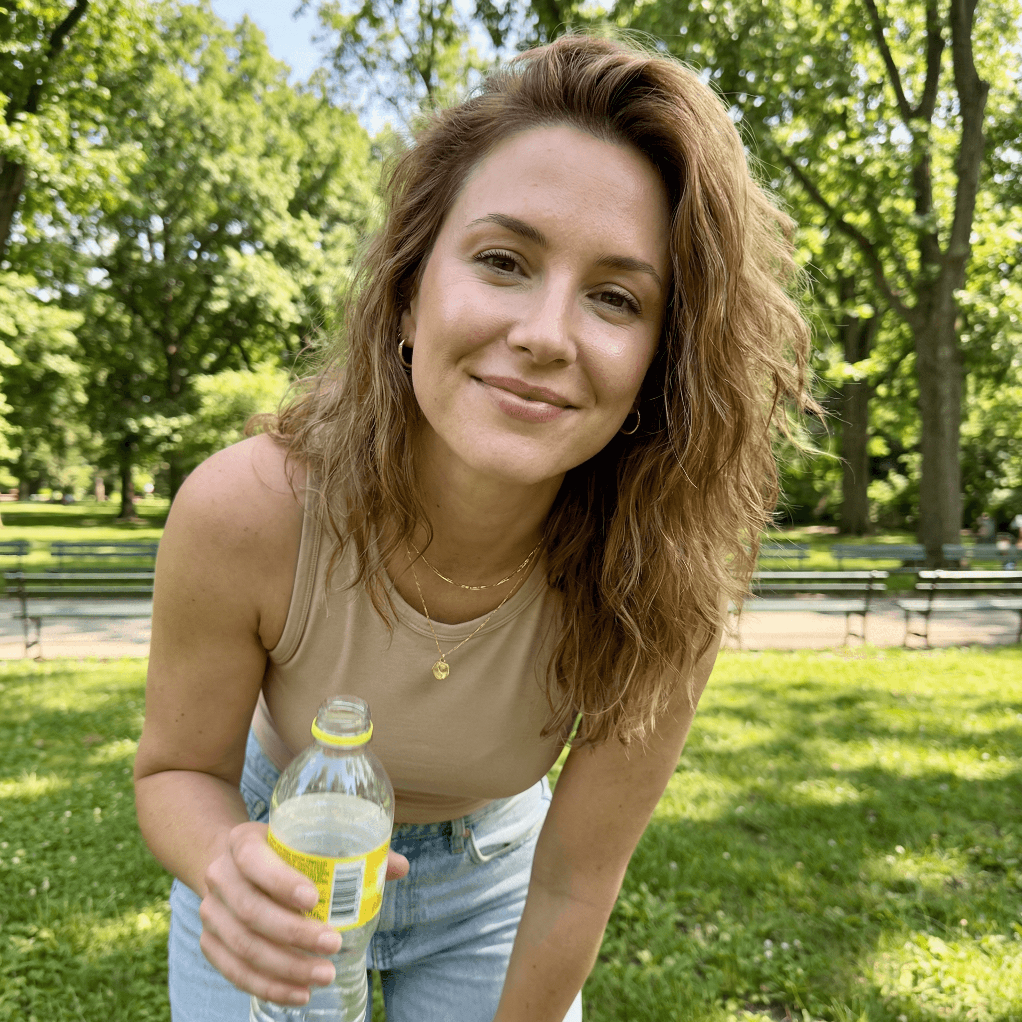 Outdoor park selfie portrait for patient review