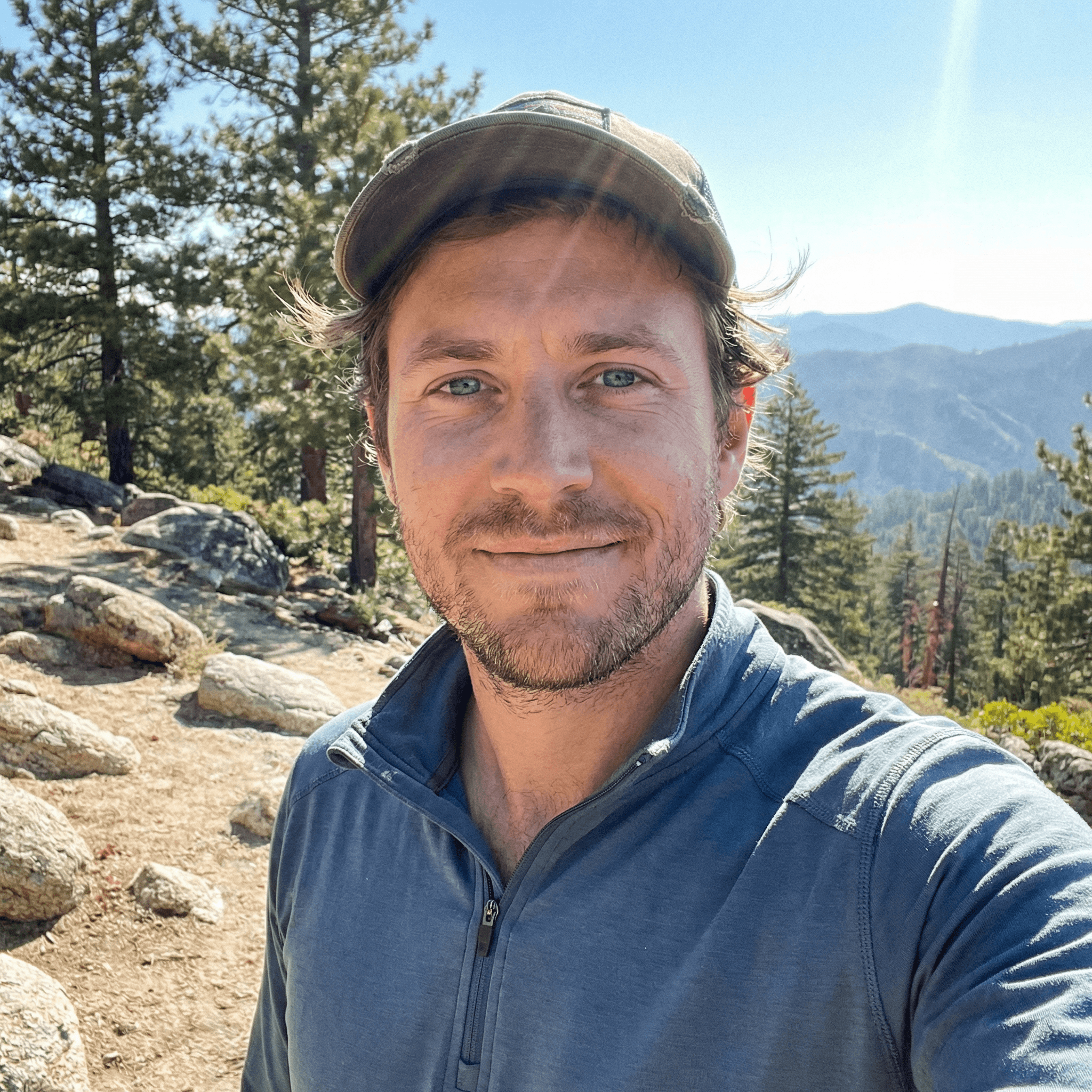 Outdoor hiking portrait for trust-building review