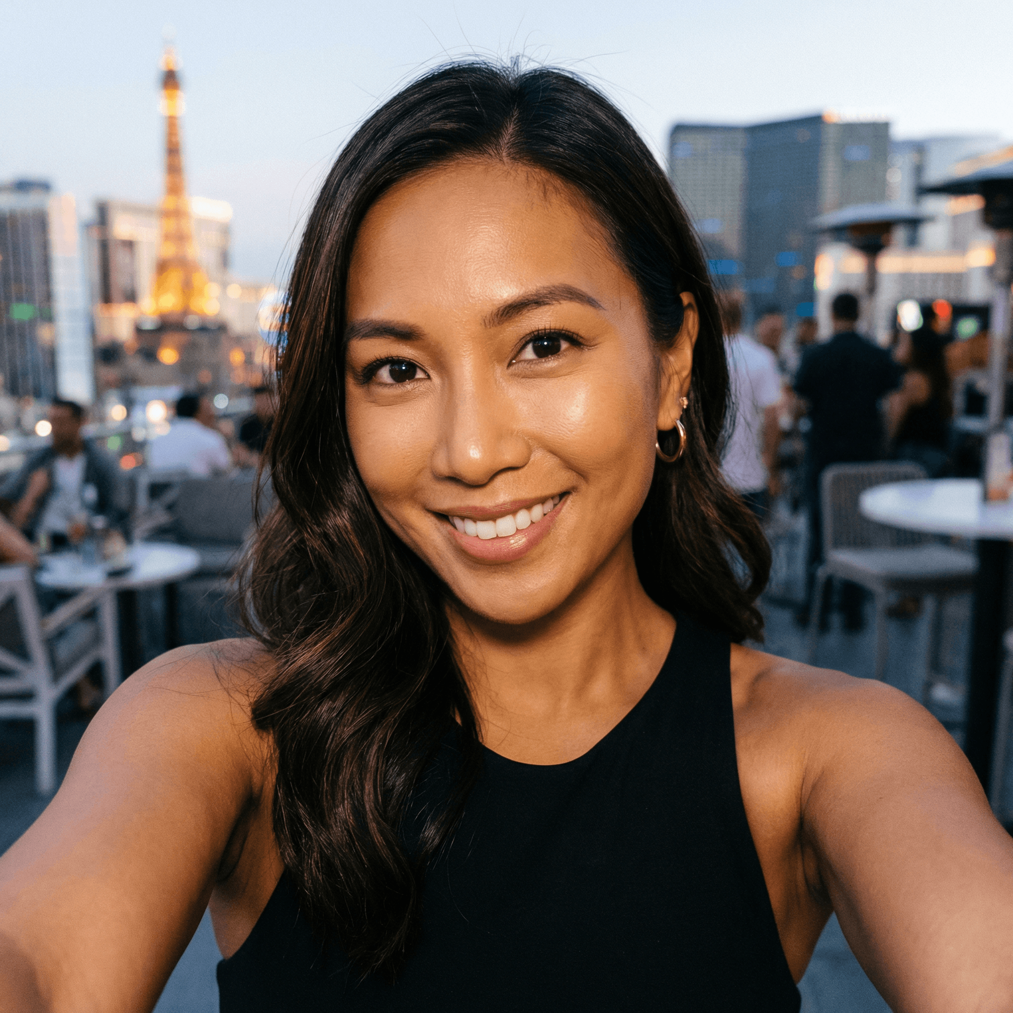 Las Vegas rooftop evening portrait for review