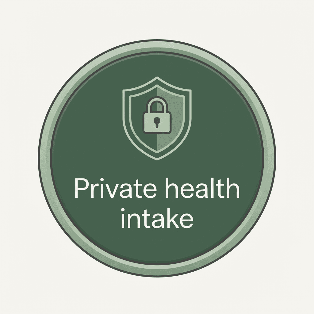 Private health intake trust badge