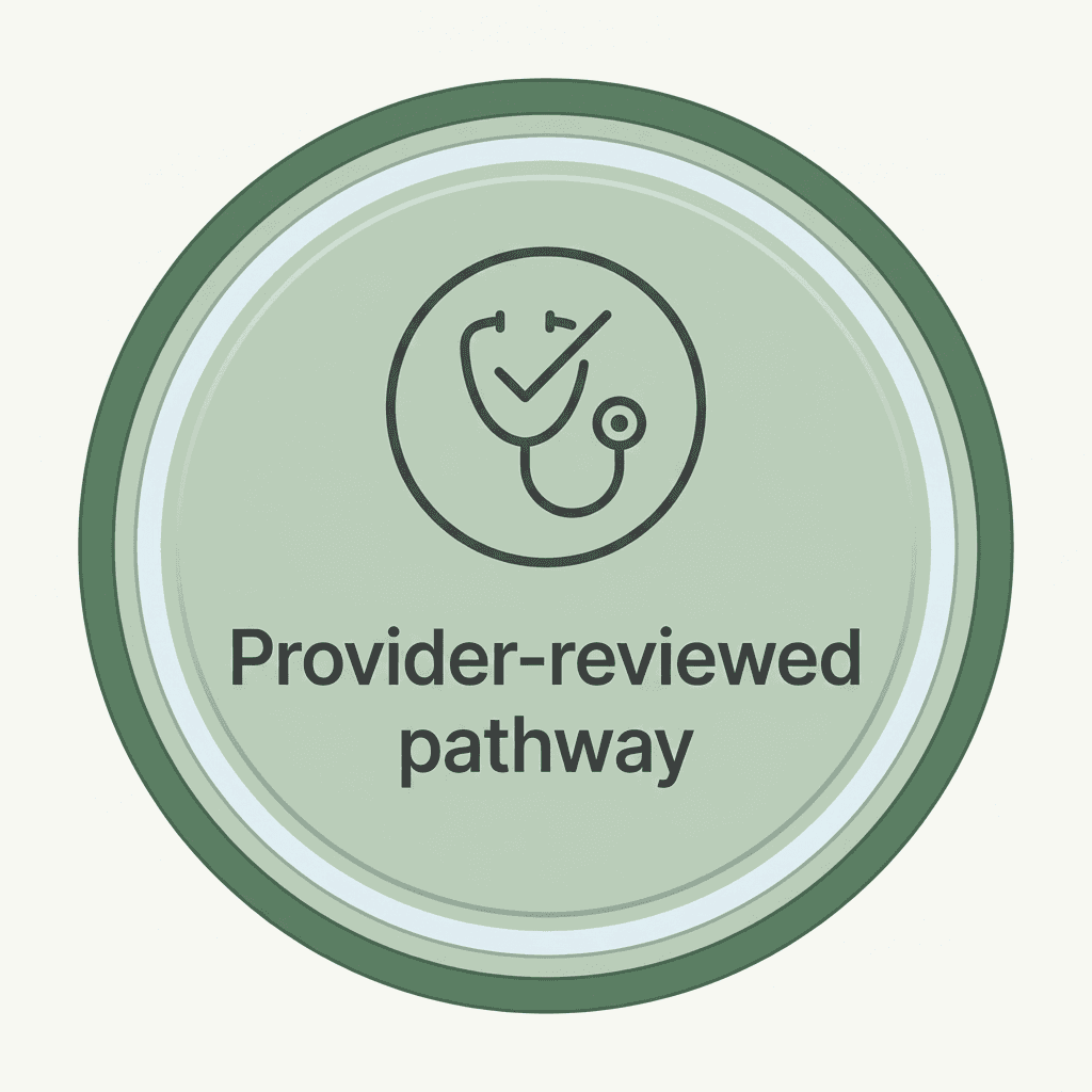 Provider-reviewed pathway trust badge